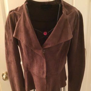 BCBGMAXAZRIA Brown suede leather jacket